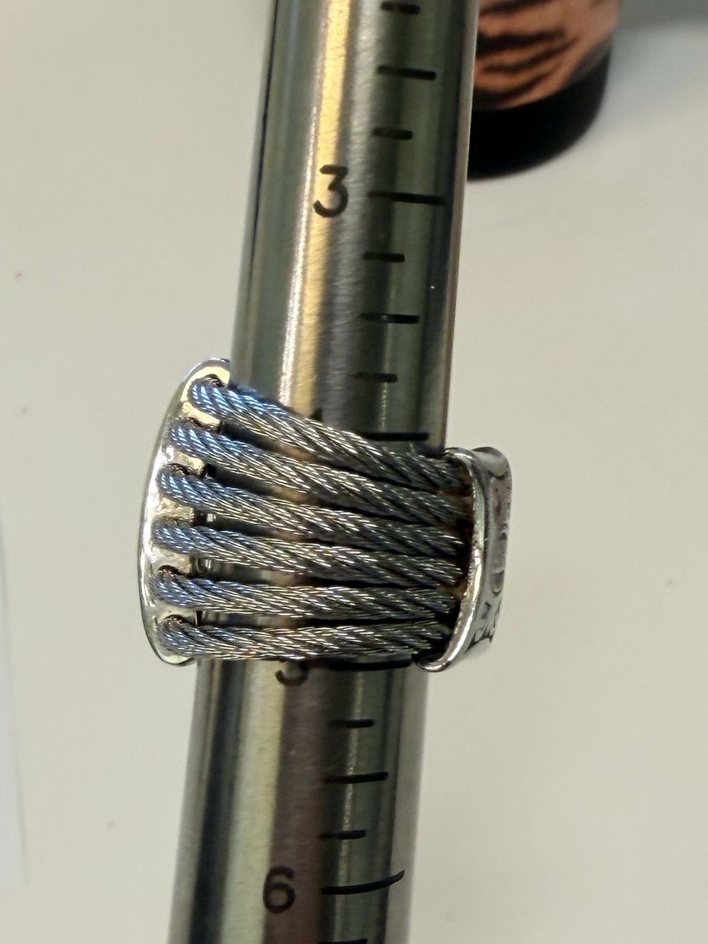 Alor diamond & cable ring sz 6 - Picture 3 of 3